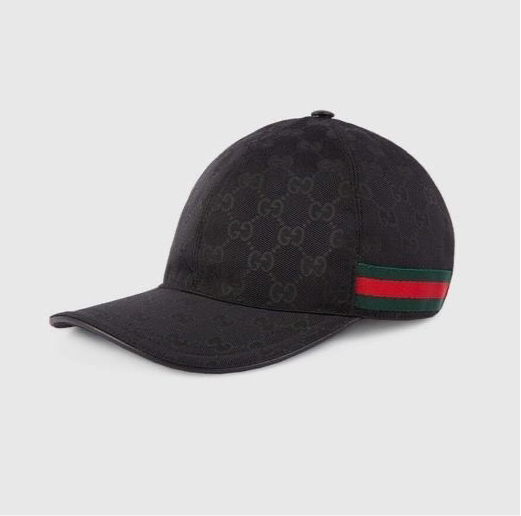 Casquette Gucci noir avec bandes