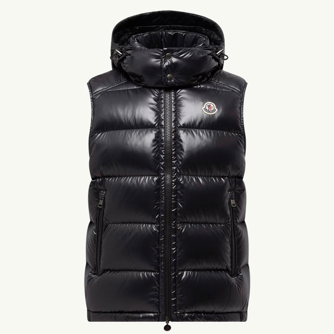 Doudoune Moncler sans manches Bormes à capuche